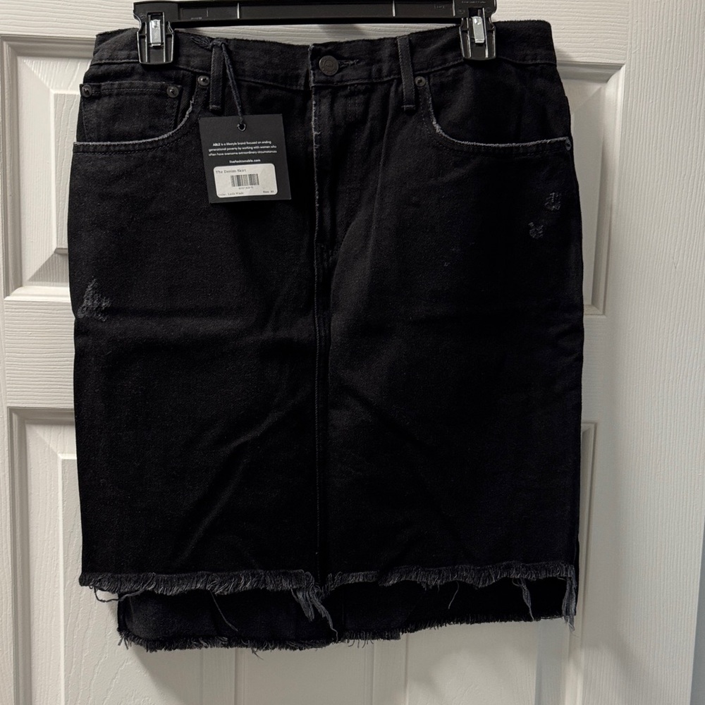 NWT! Able Black High Low Denim Skirt